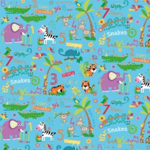 Roos Mooier cadeaupapier Dierentuin Blauw 50cm x 200mtr 80gr/m² V