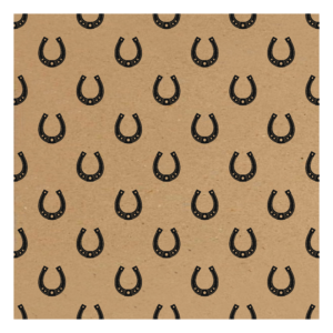 Roos Mooier Cadeaupapier Kraft Eco Hoefijzers 50cm x 200mtr 70gr/m²