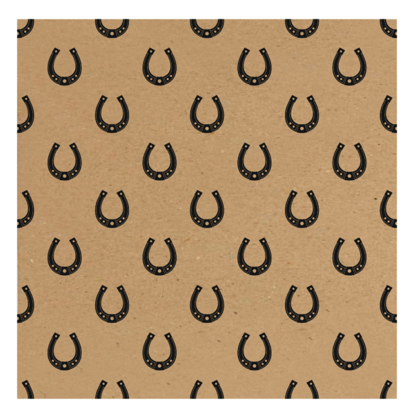 Roos Mooier Cadeaupapier Kraft Eco Hoefijzers 50cm x 200mtr 70gr/m²