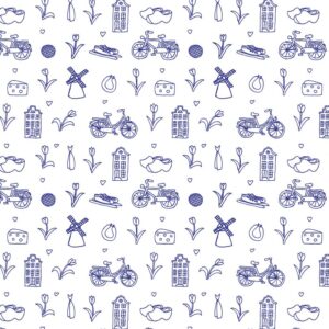 Roos Mooier Cadeaupapier Holland Blauw 30cm x 200mtr 70gr