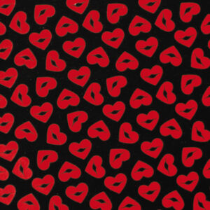 Roos mooier cadeaupapier hartjes op zwart 50cm x 200mtr 80gr/m² VH