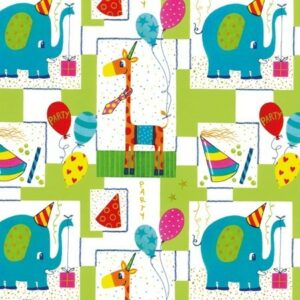 Roos mooier cadeaupapier feestdieren 30cm x 200 mtr 80gr/m² VH