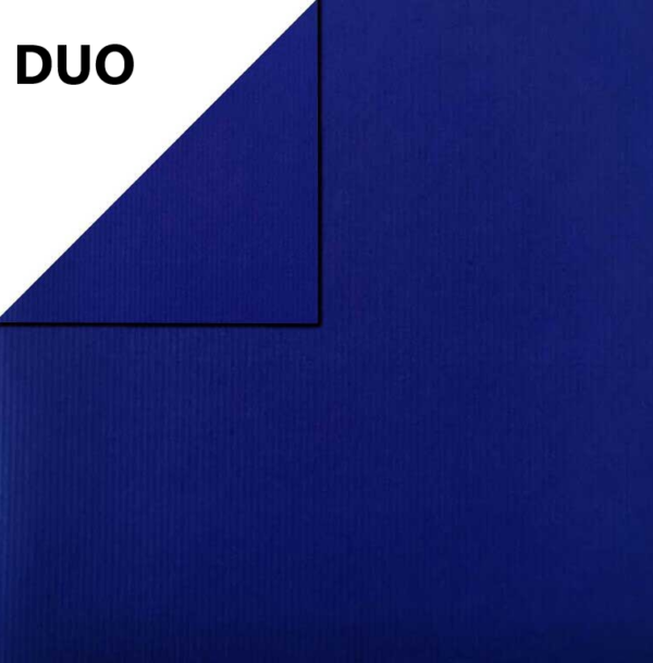 Roos Mooier cadeaupapier Kraft Duo Streep Donker Blauw 50cm x 200mtr 70 gr H