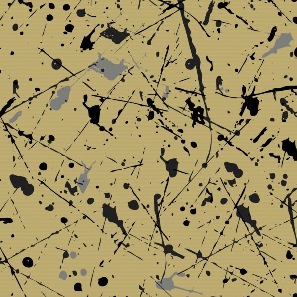 Roos Mooier Cadeaupapier  paint splashes Kraft Black 40cm x 250meter 60gr/m² K