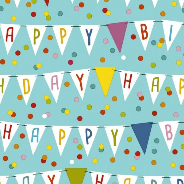 Roos Mooier Cadeaupapier Happy Birthday 50cm x 200meter 80gr/m² K