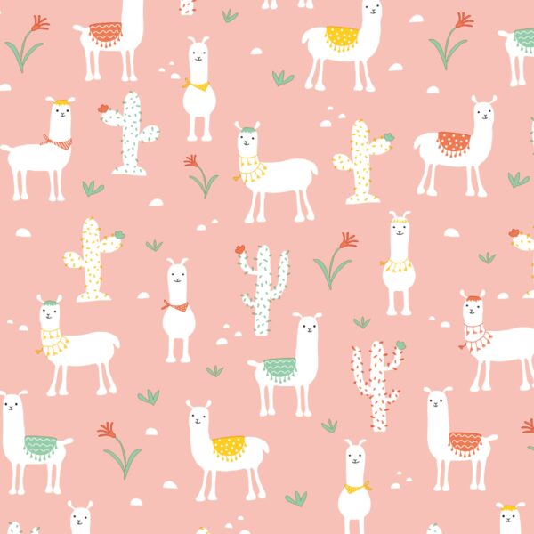 Roos Mooier Cadeaupapier Lama Coral 30cm x 200meter 80 gr/m² K