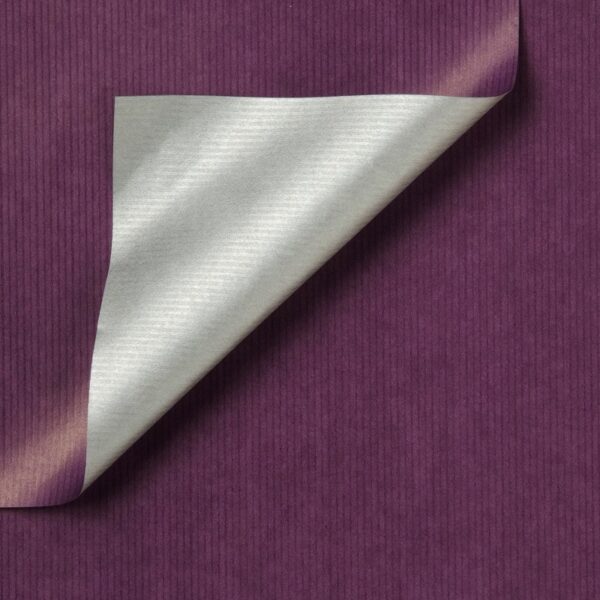 Roos Mooier Cadeaupapier Nature duo Kraft Paars zilver 60cm x 100mtr 70gr/m² KE981