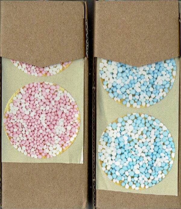 Roos mooiere stickertjes Beschuit met muisjes Roze  500 stuks
