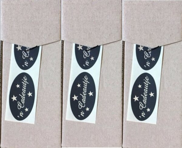 Roos mooiere stickertjes ovaal zwart zilver Cadeautje 500 stuks - Afbeelding 2