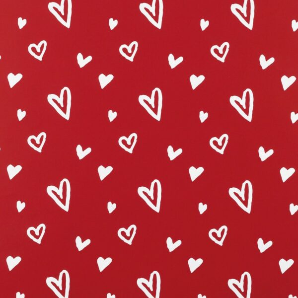 Roos Mooier Cadeaupapier Harten Wit/Rood 50cm x 200meter 80gr/m²