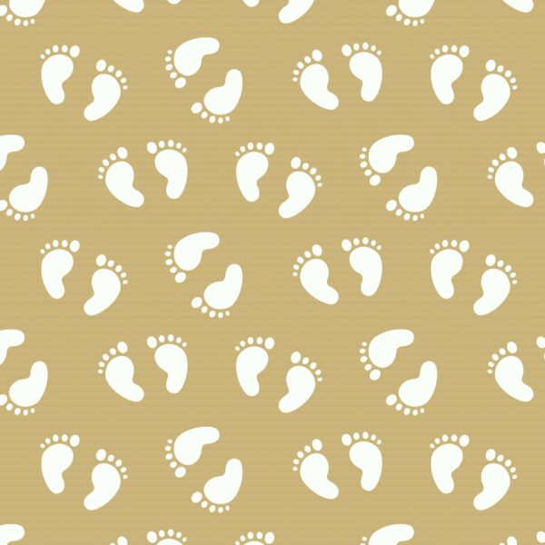 Roos Mooier Cadeaupapier Kraft Baby voetjes 50 cm x 250 meter 60gr/m² K