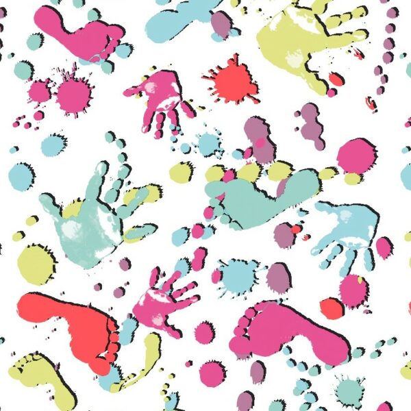 Roos Mooier Cadeaupapier Handjes & Voetjes Full color 50 cm x 200 meter 80gr/m² K
