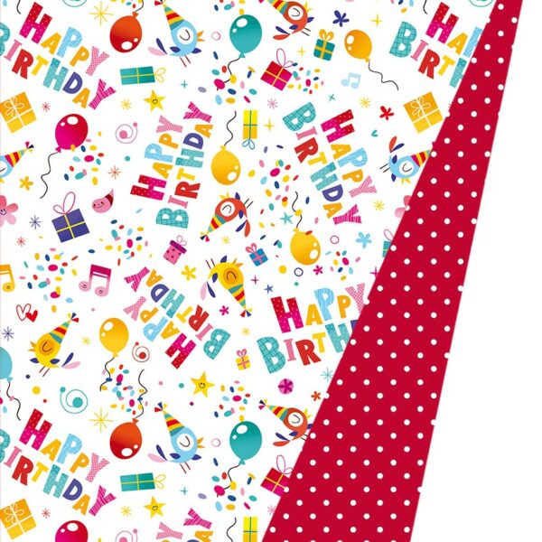 Roos Mooier Cadeaupapier Duo Happy Birthday 50 cm x175 meter 80gr/M² K