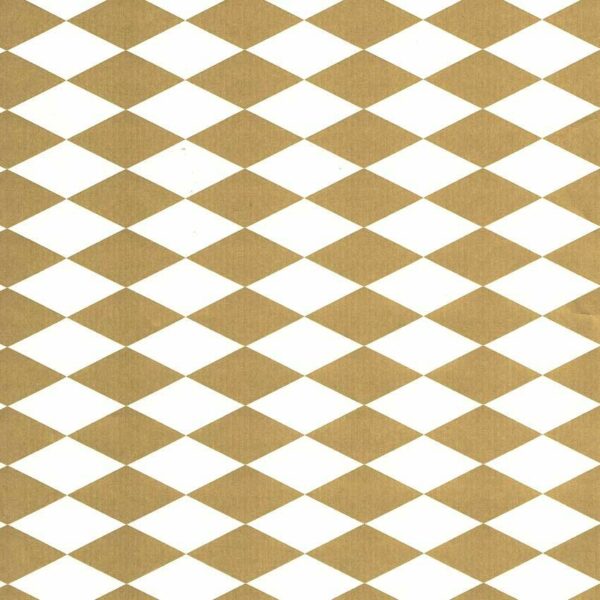 Roos Mooier Cadeaupapier Kraft Wit Wieber Gold 30cmx200meter 70gr/m² H