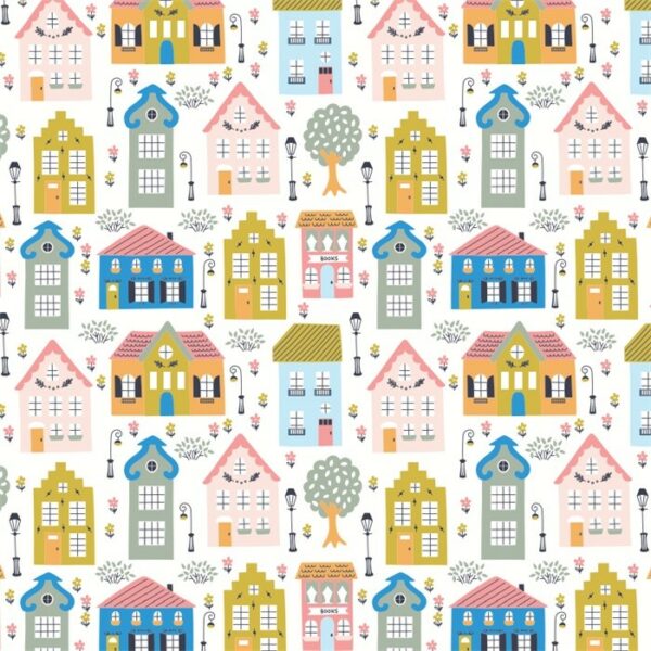 Roos Mooier Cadeaupapier Woningbouw 30cm x 200 meter 80gr/m²