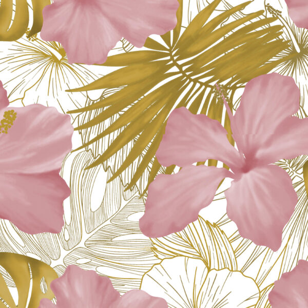 Roos Mooier Cadeaupapier Jungle bloemen 50cm x 200mtr 80gr/m² V