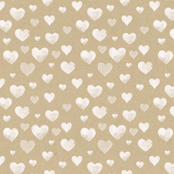 Roos Mooier Cadeaupapier Kraft hearts 30cm x 250cm 70gr/m² K