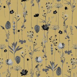 Roos Mooier cadeaupapier  gedroogd gras/bloemen 40cm x 250mtr 60gr/m² K