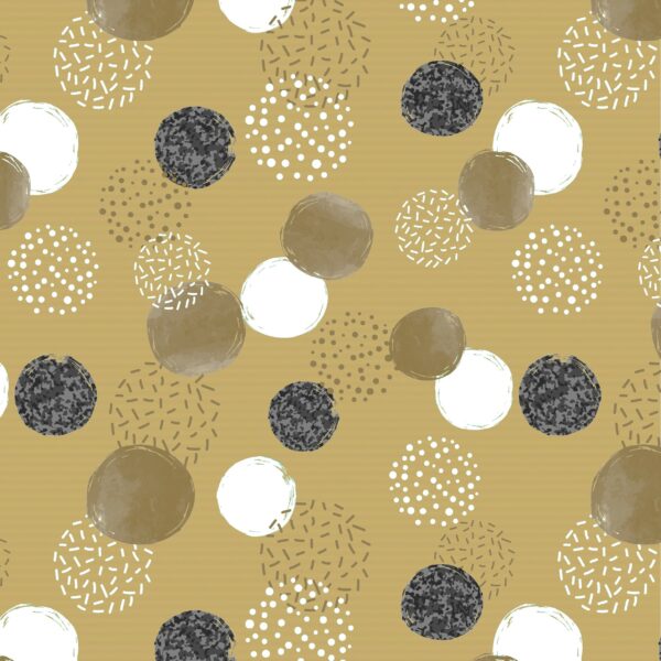 Roos Mooier Cadeaupapier Dots Black White Gold 50cm x 250mtr 60gr/m² K
