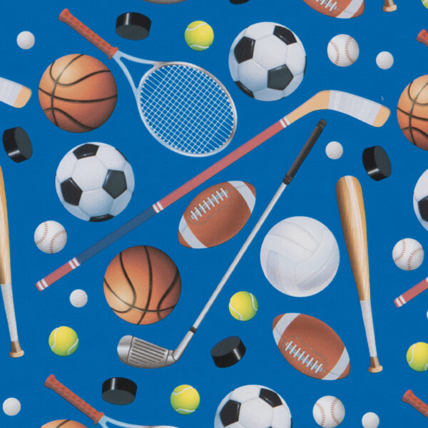 Roos Mooier cadeaupapier Sport Blauw 50cm x 150meter 80gr/m² V