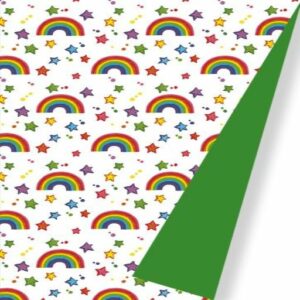 Roos Mooier Cadeaupapier Kids Rainbow Duo Groen 50cm x 175 meter 80gr/m² K