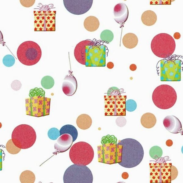 Roos Mooier Cadeaupapier Ballonnen Party 50cm x 200 meter 70gr/m² H