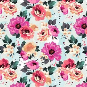 Roos Mooier Cadeaupapier Zomer bloemen 30cm x 200mtr 80gr/m² K