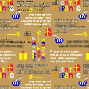 Roos Mooier Cadeaupapier KRAFT  Sinterklaas 50 x 200meter 70gr/m²