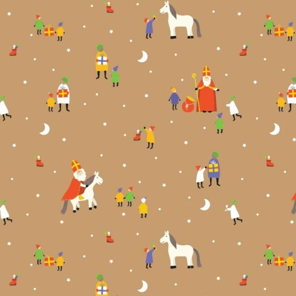 Roos Mooier Cadeaupapier Kraft Sint 50cm x 200 meter 70gr/m²