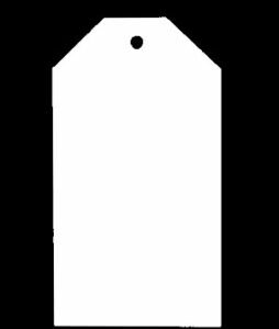 Roos Mooier label 500 stuks Groot Multi Offset wit  90x50mm (tags) 300gr/m²