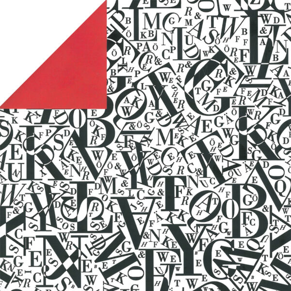 Roos Mooier Cadeaupapier Duo Lettera 200mx50cm 2-zijdig 80gr/m²