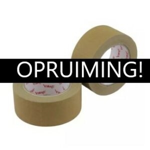 Vibac papiertape met sterke natuurrubber belijming 48mmx50meter prijs per rol.