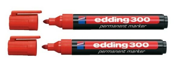 EDDING 300 PERMANENT MARKER MET RONDE PUNT ROOD PER STUK