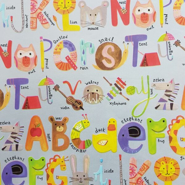 Roos Mooier Cadeaupapier Dierenletters 50cm x 150 meter 80gr-m²