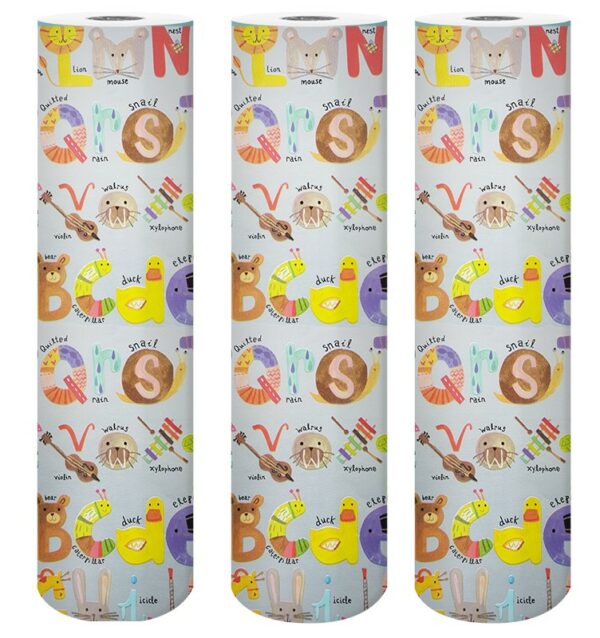 Roos Mooier Cadeaupapier Dierenletters 50cm x 150 meter 80gr-m² - Afbeelding 2