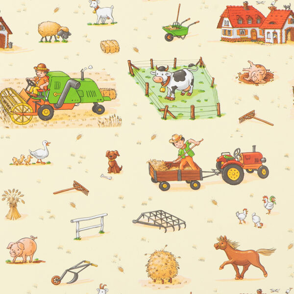 Roos mooier cadeaupapier de boerderij 50cm x 150 meter 80gr/m²
