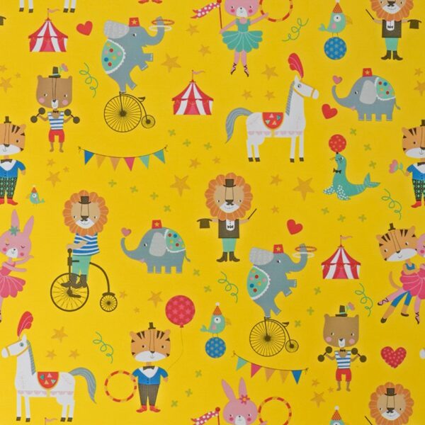 Roos Mooier Cadeaupapier Circus Geel 30cm x 150meter V