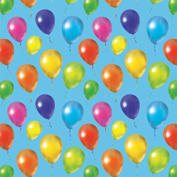 Roos mooier cadeaupapier balloons Licht BLAUW 30cmx200meter 80gr m² V