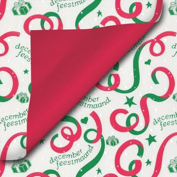 Roos Mooier Cadeaupapier december duo 30cm x 200m