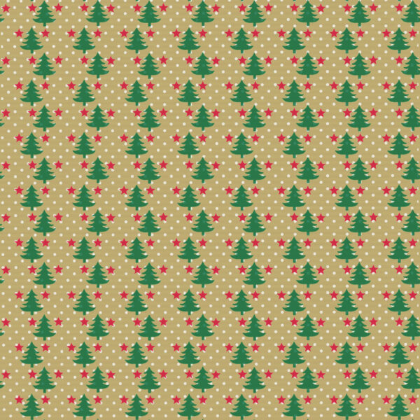 Roos Mooier Cadeaupapier Kraft Mini Boom Groen 50cm x 250meter 60 gr K