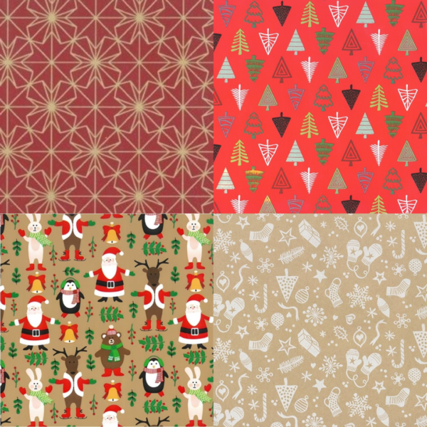 ROOS MOOIERE KERST CADEAU ZAKJES 800STUKS 4 SOORTEN 12X19CM