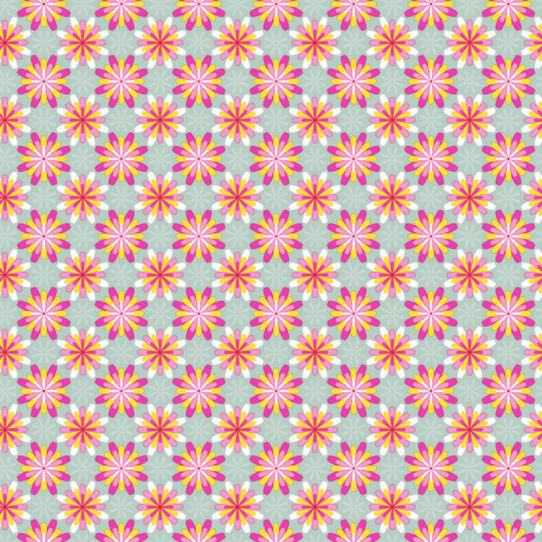 Roos Mooier Cadeaupapier Lucky flower mint roze 50cmx200m