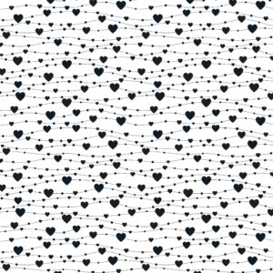 Roos Mooier Cadeaupapier Love zwarte hartjes 30cmx200m