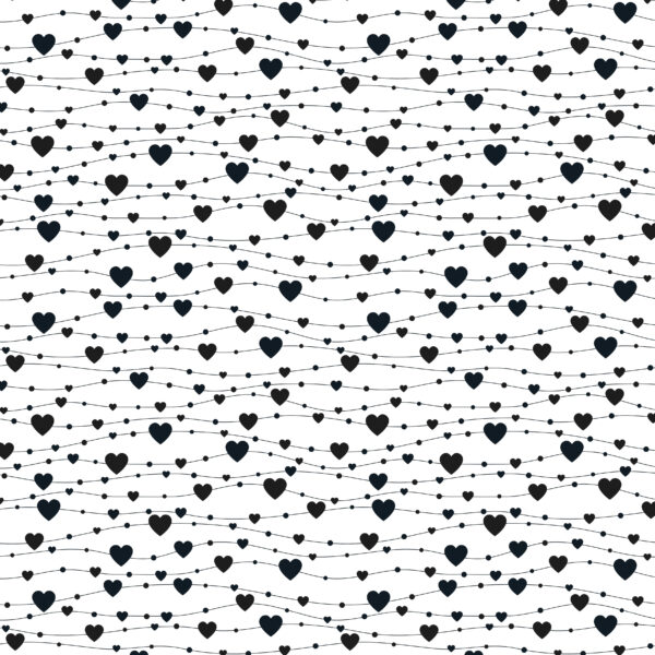 Roos Mooier Cadeaupapier Love zwarte hartjes 50cmx200m