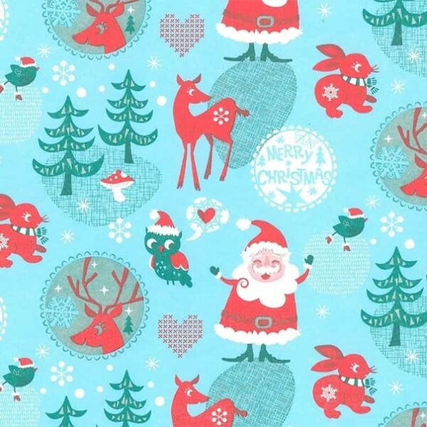 Roos Mooier Cadeaupapier Kerst kind blauw 30cmx200m