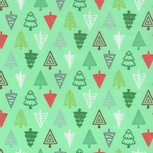 Roos Mooier Cadeaupapier kerstbomen lichtgroen 50cmx200m