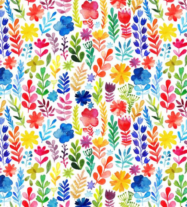 Roos Mooier Cadeaupapier Bloemen kleurrijk 50cmx200m