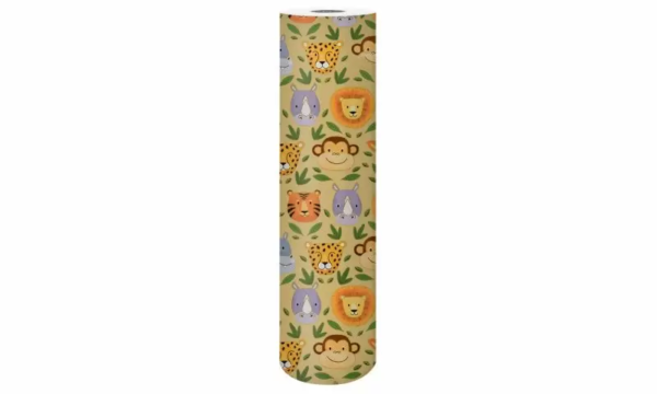 Roos Mooier Cadeaupapier Dierenkoppen met goud 50cmx150m - Afbeelding 2