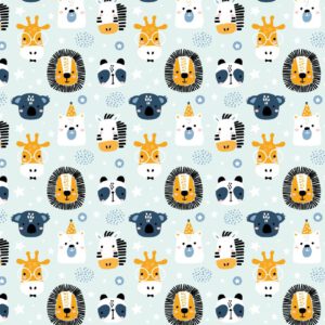 Roos Mooier Cadeaupapier Safari blauw-groen 40cmx200m