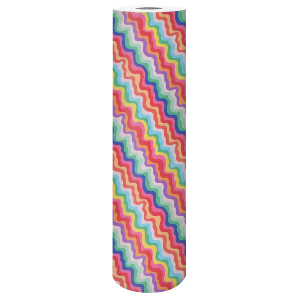 Roos Mooier Cadeaupapier Regenboog kronkels 30cmx150m - Afbeelding 2